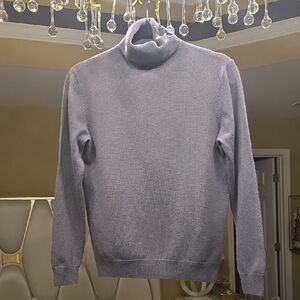 Cashmere Elegant Gray Turtleneck Sweater EUC